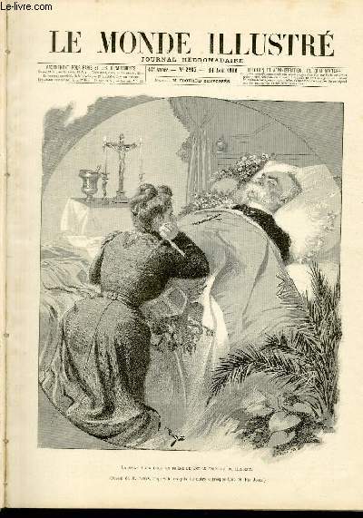 LE MONDE ILLUSTRE N2263 La reine Marguerite en prire devant le corps du roi Humbert