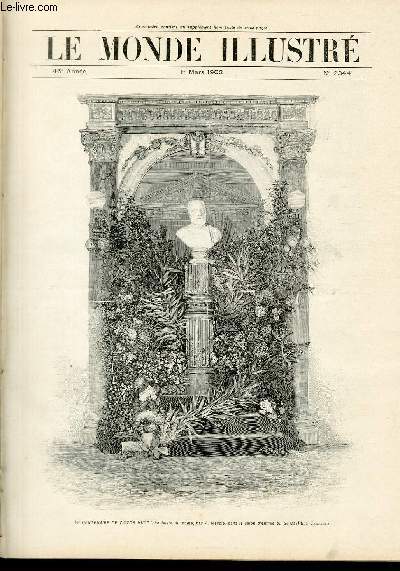 LE MONDE ILLUSTRE N2344 - Le centenaire de Victor Hugo : le buste du pote, par A. Merci, dans le salon d'entre du Snat.