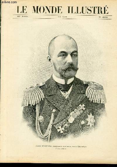 LE MONDE ILLUSTRE N2508 L'amiral Rodjestvinsky, commandant en chef l'escadre russe en Extrme-Orient