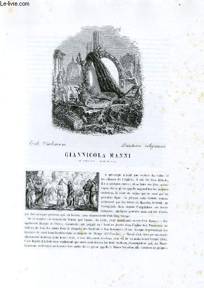 Biographie de Giannicola Manni (n vers 1470 - Mort en 1544) ; Ecole Ombrienne ; Peintures religieuses; Extrait du Tome 1 de l'Histoire des peintres de toutes les coles