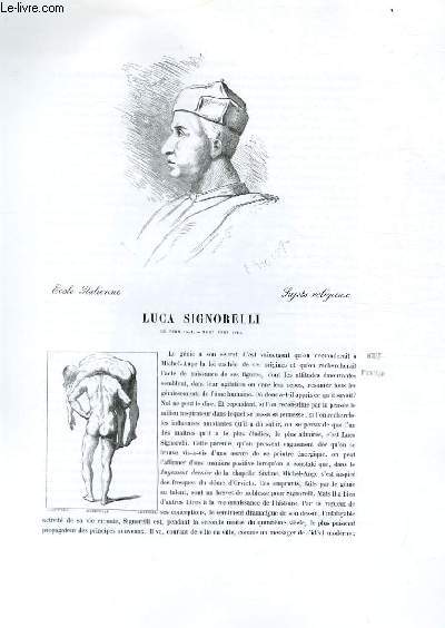 Biographie de Luca Signorelli (n vers 1441 - mort vers 1524) ; Ecole Italienne ; Sujets religieux ; Extrait du Tome 2 de l'Histoire des peintres de toutes les coles.