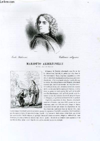 Biographie de Mariotto Albertinelli (n vers 1475, mort vers 1520) ; Ecole Italienne ; Tableaux religieux ; Extrait du Tome 2 de l'Histoire des peintres de toutes les coles.