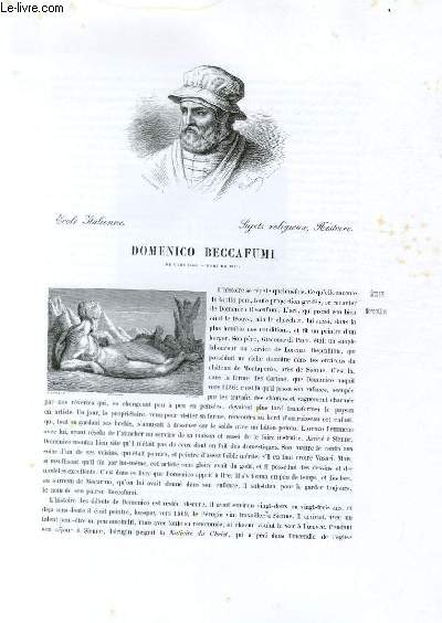 Biographie de Domenico Beccafumi (n vers 1486, mort en 1551) ; Ecole Italienne ; Sujets religieux, Histoire ; Extrait du Tome 2 de l'Histoire des peintres de toutes les coles.