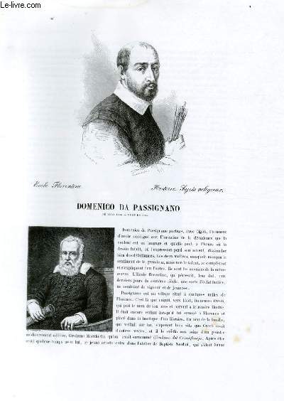 Biographie de Domenico da Passignano (n vers 1558, mort en 1638) ; Ecole Florentine ; Histoire, Sujets religieux ; Extrait du Tome 2 de l'Histoire des peintres de toutes les coles.