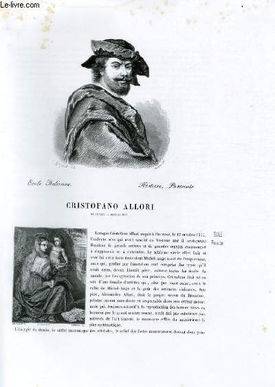 Biographie de Cristofano Allori (n en 1577, mort en 1621) ; Ecole Italienne ; Histoire, Portraits; Extrait du Tome 2 de l'Histoire des peintres de toutes les coles.