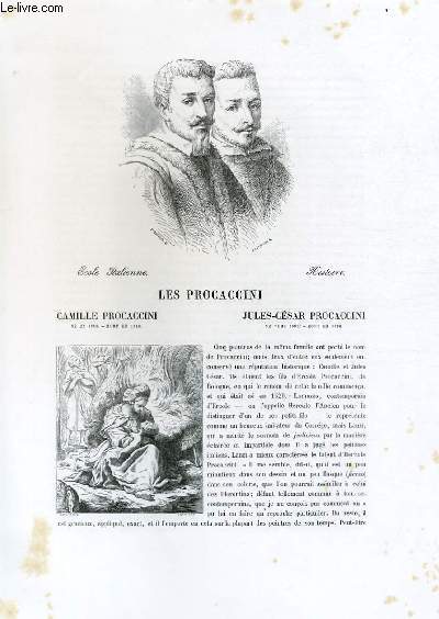Biographie des Procaccini - Camille Procaccini (n en 1546, mort en 1626) et Jules-Csar Procaccini (n vers 1560, mort en 1626) ; Extrait du Tome 4 de l'Histoire des peintres de toutes les coles.