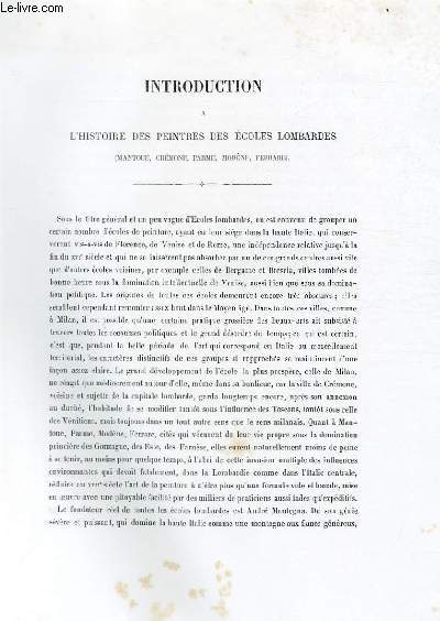 Introduction  l'Histoire des peintres des coles Lombardes (Mantoue, Crmone, Parme, Modne, Ferrare).