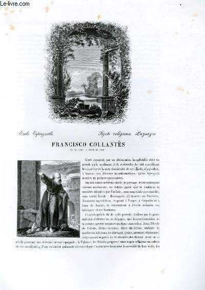 Biographie de Francisco Collants (1599-1636) ; Ecole Espagnole ; Sujets religieux, Paysages ; Extrait du Tome 6 de l'Histoire des peintres de toutes les coles.