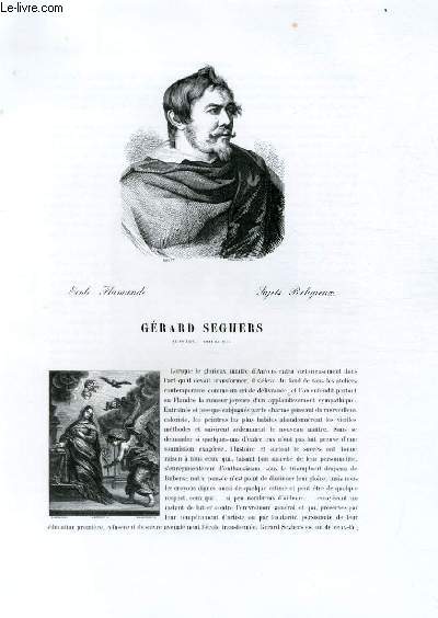 Biographie de Grard Seghers (1591-1651) ; Ecole Flamande ; Sujets Religieux ; Extrait du Tome 7 de l'Histoire des peintres de toutes les coles.