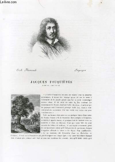Biographie de Jacques Fouquières (1600-1660) ; Ecole Flamande ; Paysages ; Extrait du Tome 7 de l'Histoire des peintres de toutes les écoles.