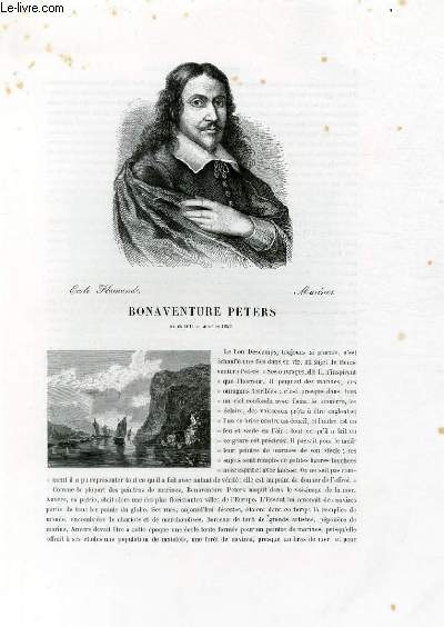 Biographie de Bonaventure Peters (1614-1652) ; Ecole Flamande ; Marines ; Extrait du Tome 7 de l'Histoire des peintres de toutes les coles.