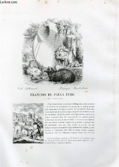 Biographie de François de Paula Ferg (1689-1740) ; Ecole Allemande ; Paysages, Bambochades ; Extrait du Tome 8 de l'Histoire des peintres de toutes les écoles.