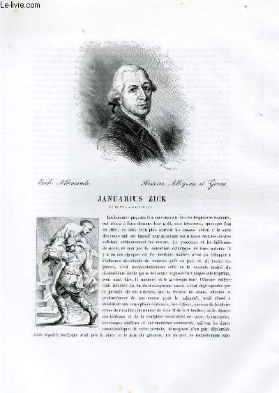 Biographie de Januarius Zick (1735-1812) ; Ecole Allemande ; Histoire, Allgorie et Genre ; Extrait du Tome 8 de l'Histoire des peintres de toutes les coles.