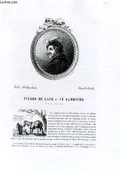 Biographie de Pierre de Laer dit Le Bamboche (1595-1655) ; Ecole Hollandaise ; Bambochades ; Extrait du Tome 9 de l'Histoire des peintres de toutes les coles.