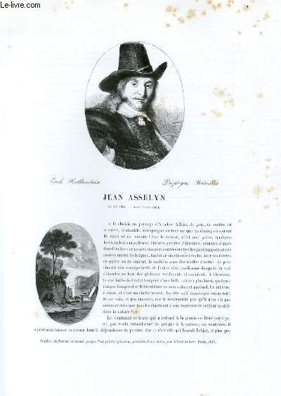 Biographie de Jean Asselyn (1610-1660) ; Ecole Hollandaise ; Paysages, Batailles ; Extrait du Tome 9 de l'Histoire des peintres de toutes les coles.
