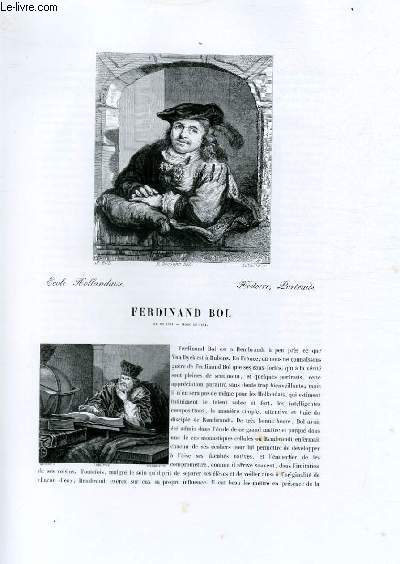 Biographie de Ferdiand Bol (1611-1681) ; Ecole Hollandaise : Histoire, Portraits ; Extrait du Tome 9 de l'Histoire des peintres de toutes les coles.