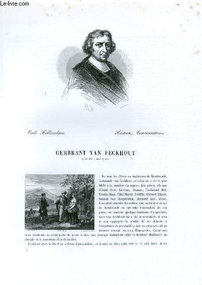 Biographie de Gerbrant Van Eeckhout (1621-1674) ; Ecole Hollandaise ; Histoire, Conversations ; Extrait du Tome 10 de l'Histoire des peintres de toutes les coles.