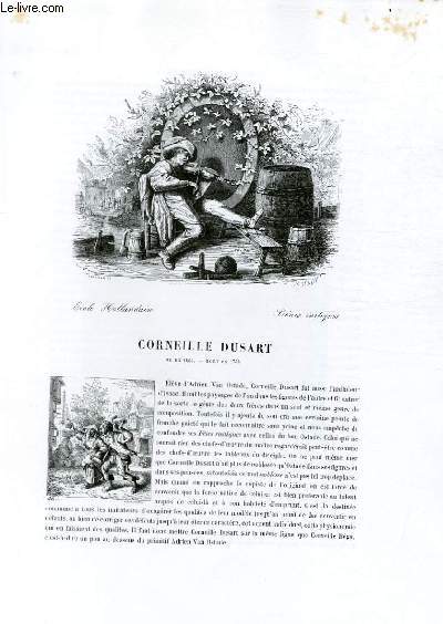 Biographie de Corneille Dusart (1665-1704) ; Ecole Hollandaise ; Scnes rustiques ; Extrait du Tome 10 de l'Histoire des peintres de toutes les coles.