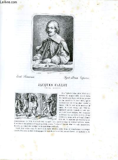 Biographie de Jacques Callot (1592-1635) ; Ecole FRançaise ; Sujets Pieux, Caprices ; Extrait du Tome 11 de l'Histoire des peintres de toutes les écoles.