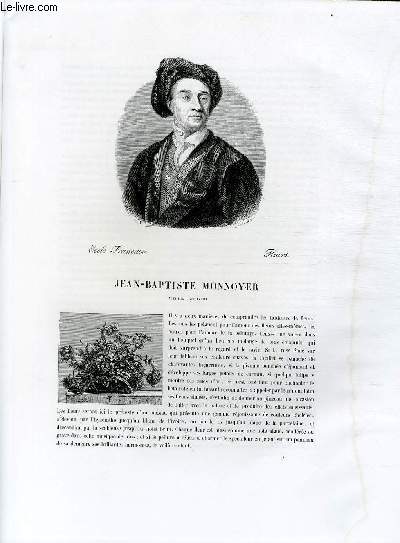 Biographie de Jean-Baptiste Monnoyer (1635-1699) ; Ecole Française ; Fleurs ; Extrait du Tome 11 de l'Histoire des peintres de toutes les écoles.