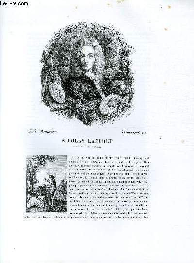 Biographie de Nicolas Lancret (1690-1743) ; Ecole Franaise ; Conversations ; Extrait du Tome 12 de l'Histoire des peintres de toutes les coles.