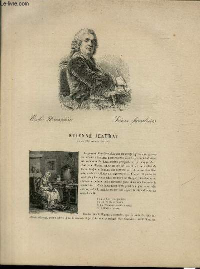 Biographie d'Etienne Jeaurat (1699-1789) ; Ecole Franaise ; Mythologie, Scnes familires ; Extrait du Tome 12 de l'Histoire des peintres de toutes les coles.