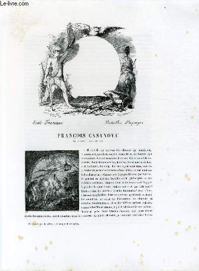 Biographie de Franois Casanova (1727-1805) ; Ecole Franaise ; Batailles, Paysages ; Extrait du Tome 12 de l'Histoire des peintres de toutes les coles.