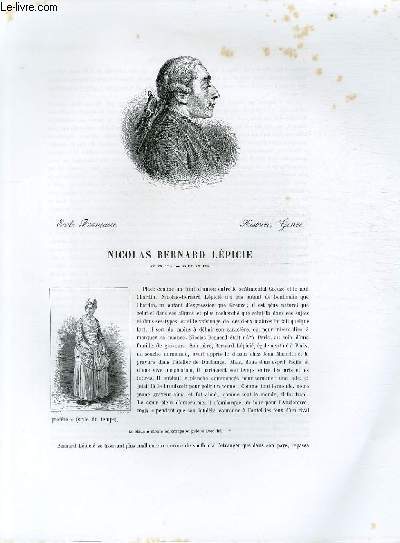 Biographie de Nicolas Bernard Lpicie (1735-1784) ; Ecole Franaise ; Histoire, Genre ; Extrait du Tome 12 de l'Histoire des peintres de toutes les coles.