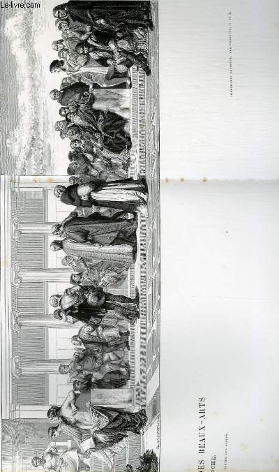 Hmicycle du Palais des Beaux-Arts, gravure par Paul Delaroche ; Extrait du Tome 13 de l'Histoire des peintres de toutes les coles.