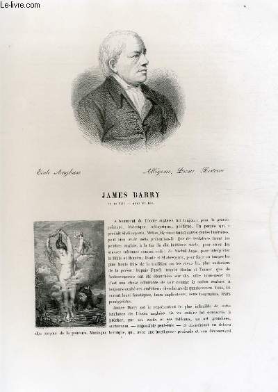 Biographie de James Barry (1741-1806) ; Ecole Anglaise ; Allgorie, Posie, Histoire ; Extrait du Tome 14 de l'Histoire des peintres de toutes les coles.