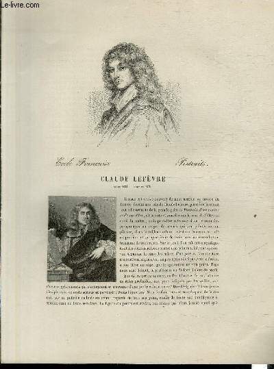 Biographie de Claude Lefvre (n en 1633 - mort en 1675); Portrait.