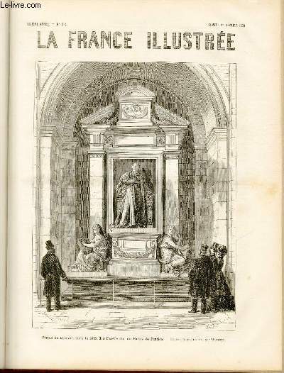 LA FRANCE ILLUSTREE N 218 - Statue de Berryer, dans la salle des Pas-Perdus du Palais de Justice, dessin d'aprs nature, par Massieu.