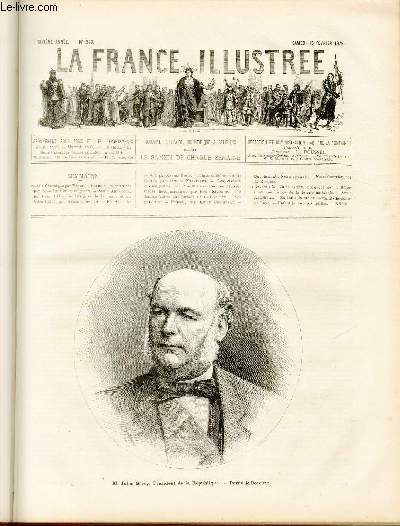 LA FRANCE ILLUSTREE N 220 - M.Jules Grvy, Prsident de la Rpublique, desson de Bocourt.