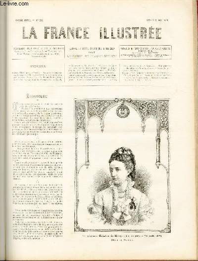 LA FRANCE ILLUSTREE N 232 - La princesse Christine de Montpensier, dcd le 28 avril 1879, dessin de Mathier.