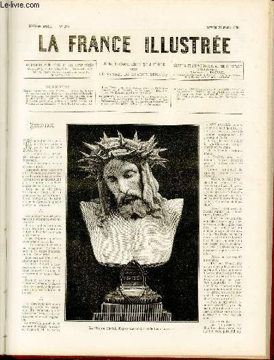 LA FRANCE ILLUSTREE N 277 - la tte du Christ, d'aprs une sculpture de Lon Bruyer.