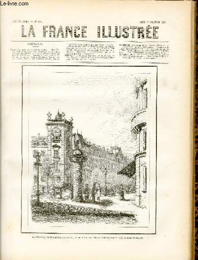 LA FRANCE ILLUSTREE N 364 - Le ministre de la Guerre, nouvelle faade sur le boulevard Saint-Germain; croquis de M.le comte de Gourcy.