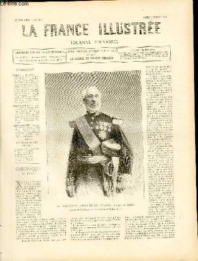 LA FRANCE ILLUSTREE N 741 Le vice amiral Jurien de la gravire, membre de l'Institut (gravure de M. Napier - Photographie de M. Eug. Pirou)
