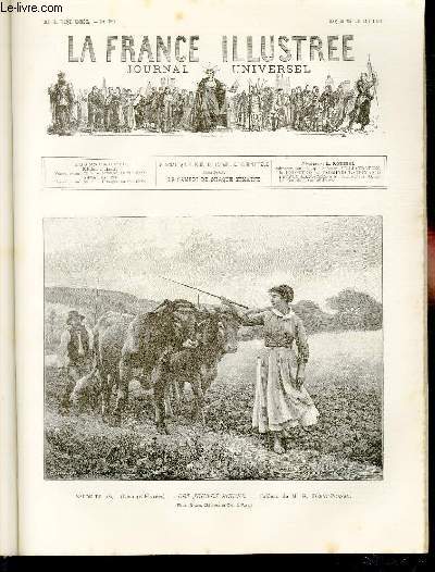 LA FRANCE ILLUSTREE N 869 Salon de 1891 (Champ-Elyse) - Les jeunes boeufs - Tableau de M. E. Debat-Ponsan.