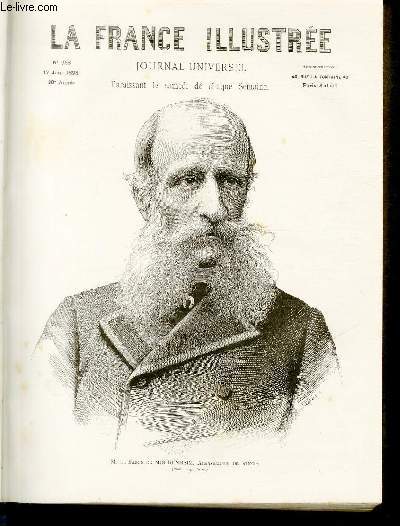 LA FRANCE ILLUSTREE N 968 M. le Baron de Mohrenheim, Apmbassadeur de Russie