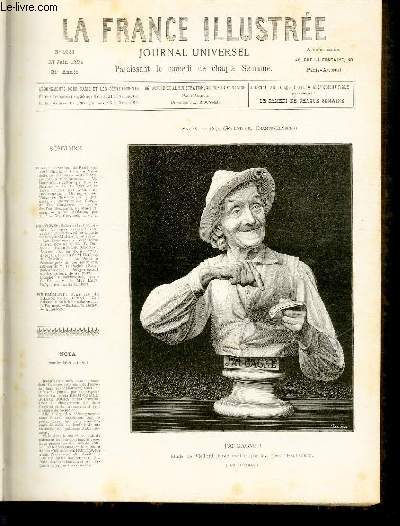 LA FRANCE ILLUSTREE N 1021 - Salon de 1894 (Sculpture, Champs-Elyses), J'ai gagn !, tude de Vieillard, buste marbre, par M.Joseph Pellegrini.