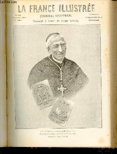 LA FRANCE ILLUSTREE N 1048 - S.E. le cardinal Richard, Archevque de Paris  l'occasion de son Jubil sacerdotal, du 27 dcembre 1894, dessin de Mme Marie Gontier.