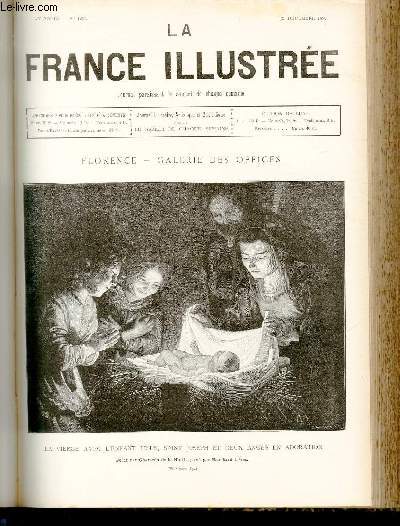 LA FRANCE ILLUSTREE N 1204 La Vierge avec l'enfant Jsus, Saint Joseph et deux anges en adoration - Peint par Gherardo delle Notti, grav par Bauchard frres.