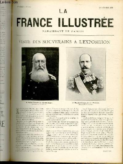 LA FRANCE ILLUSTREE N 1351 - Visite des souverains  l'exposition - Sa Majest Lopold II, roi des belges - sa Majest Georges, roi des Hellnes.