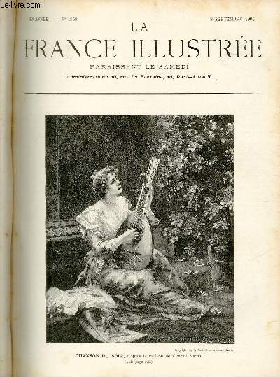 LA FRANCE ILLUSTREE N 1658 - Chanson du soir, d'aprs le tableau de Conrad Kiesel.