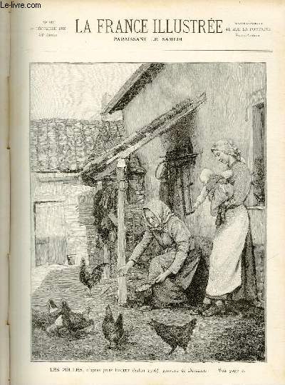 LA FRANCE ILLUSTREE N 1670 Les poules, d'aprs Jules Boquet (Salon 1906), gravure de Duplessis