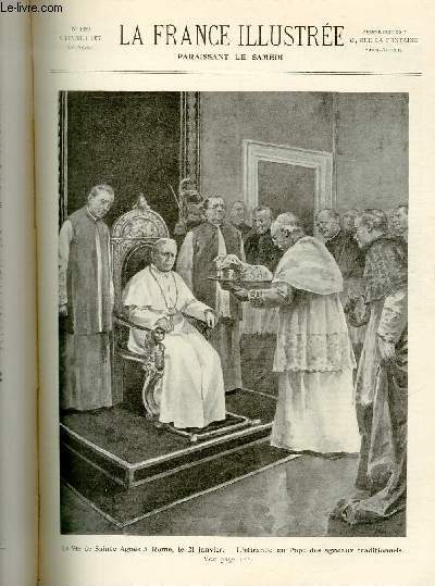 LA FRANCE ILLUSTREE N 1680 La fte de Sainte Agns  Rome, le 21 janvier - L'offrande au Pape des agneaux traditionnels.