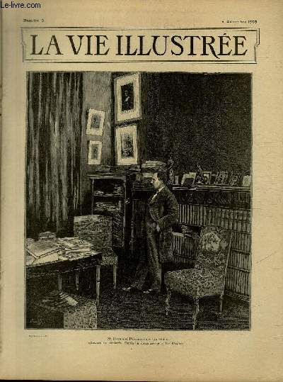LA VIE ILLUSTREE N 8 M. Raymond Poincar dans son cabinet - Gravure de Duplessis, d'aprs un instantan de la Vie Illustre.