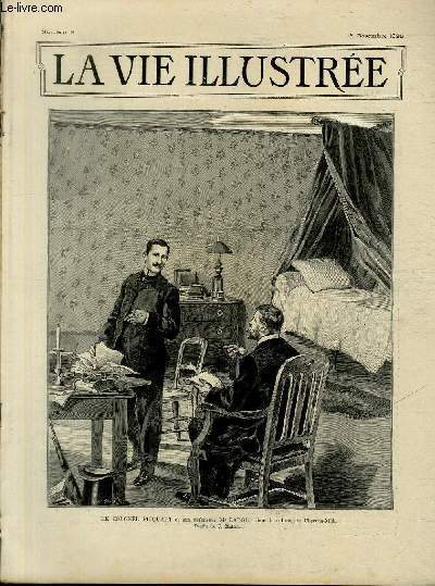 LA VIE ILLUSTREE N 9 Le colonel Picquart et son dfenseur Me Labori, dans la cellule du Cherche-Midi (dessin de J. Mattet).