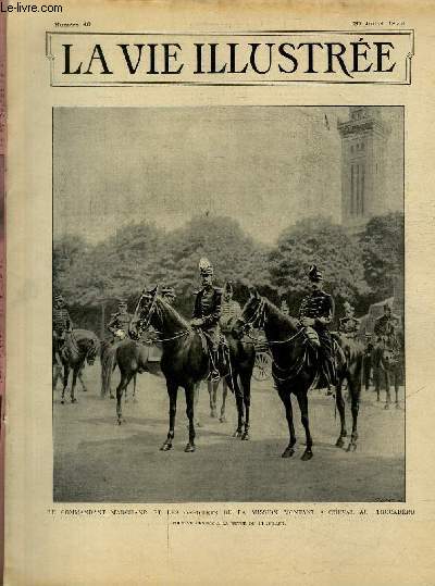 LA VIE ILLUSTREE N 40 Le commandant Marchand et les officiers de la mission montant  cheval au Trocadro pour se rendre  la revue du 14 juillet.