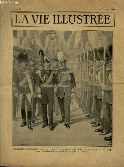LA VIE ILLUSTREE N° 59 L'Empereur Guillaume II passant en revue la garde d'honneur dans la gare de Windsor (dessin d'après nature de L. Jacquot, notre envoyé spécial).
